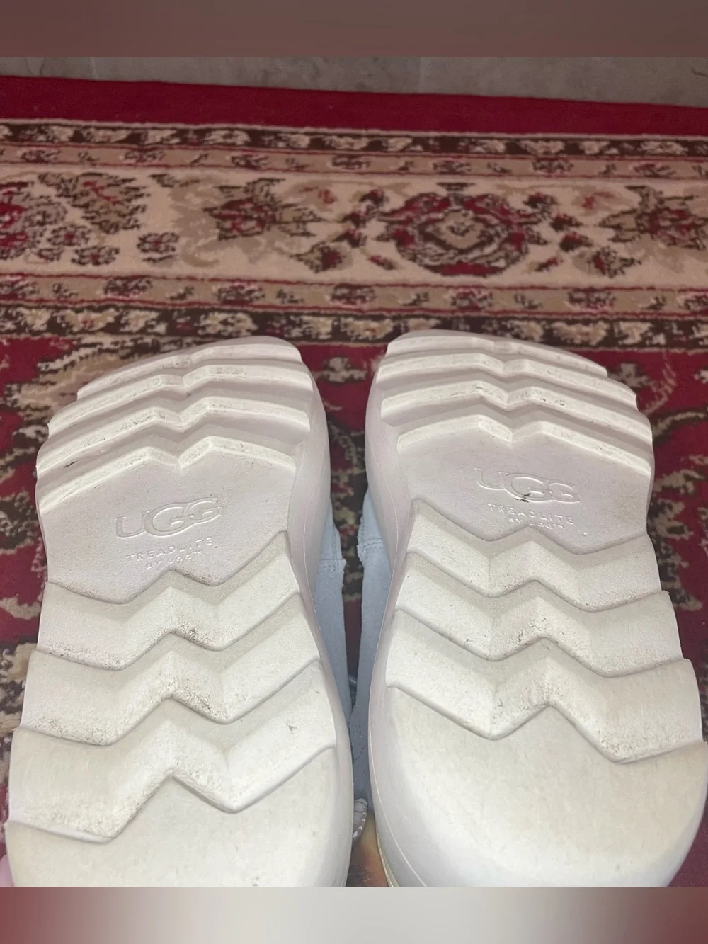 Women's UGG Sneakers in Light Blue and Peach